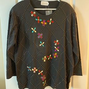 Women’s Plus Size Sequin Black Top